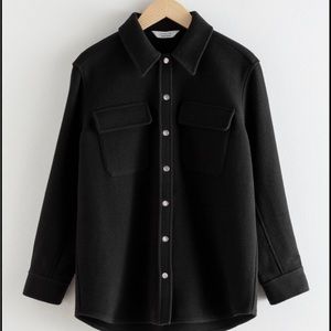 & Other Stories Oversize Wool Blend Workwear Shirt